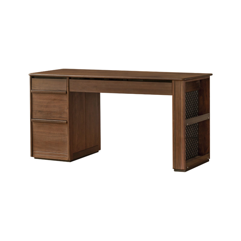 Nico 120cm/140cm FAS-Graded Solid Black Walnut Wood Study Desk/Computer Table With Drawer/Storage For Home