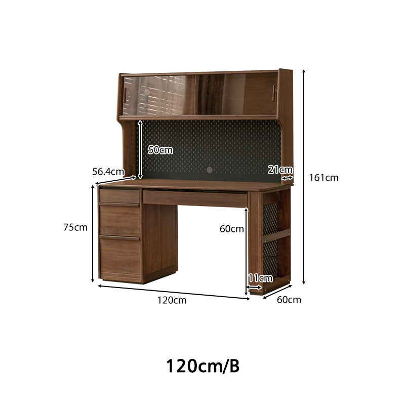 Nico 120cm/140cm FAS-Graded Solid Black Walnut Wood Study Desk/Computer Table With Drawer/Storage For Home