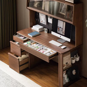 Nico 120cm/140cm FAS-Graded Solid Black Walnut Wood Study Desk/Computer Table With Drawer/Storage For Home