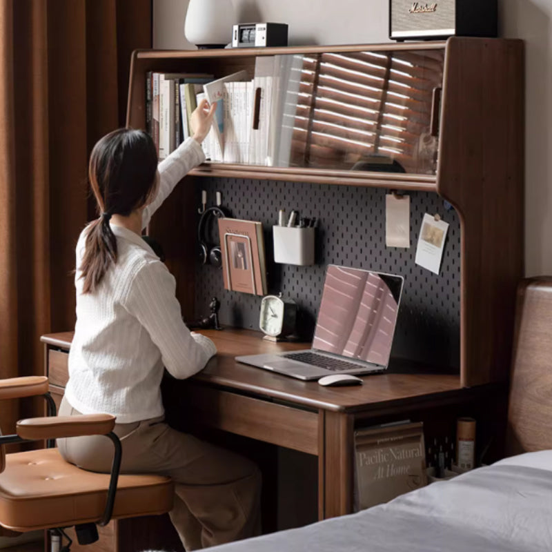 Nico 120cm/140cm FAS-Graded Solid Black Walnut Wood Study Desk/Computer Table With Drawer/Storage For Home