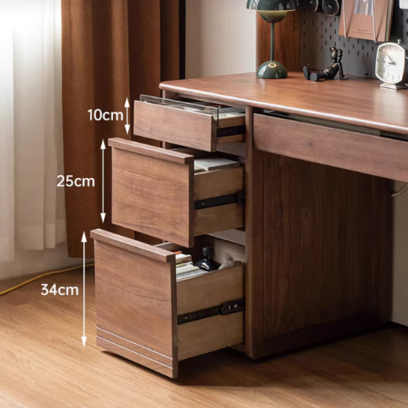 Nico 120cm/140cm FAS-Graded Solid Black Walnut Wood Study Desk/Computer Table With Drawer/Storage For Home