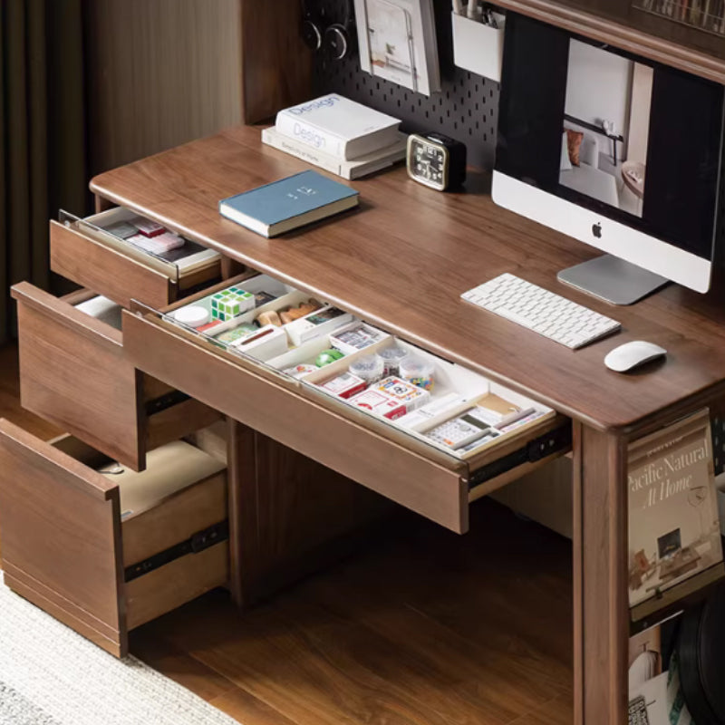 Nico 120cm/140cm FAS-Graded Solid Black Walnut Wood Study Desk/Computer Table With Drawer/Storage For Home