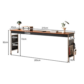 Noelle 215cm Solid Liriodendron Wood Mobile Over-bed Desk / Bed-end Table For Home