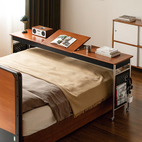 Noelle 215cm Solid Liriodendron Wood Mobile Over-bed Desk