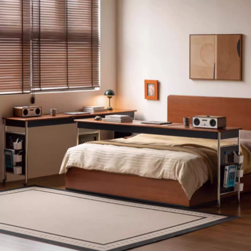 Noelle 215cm Solid Liriodendron Wood Mobile Over-bed Desk / Bed-end Table For Home