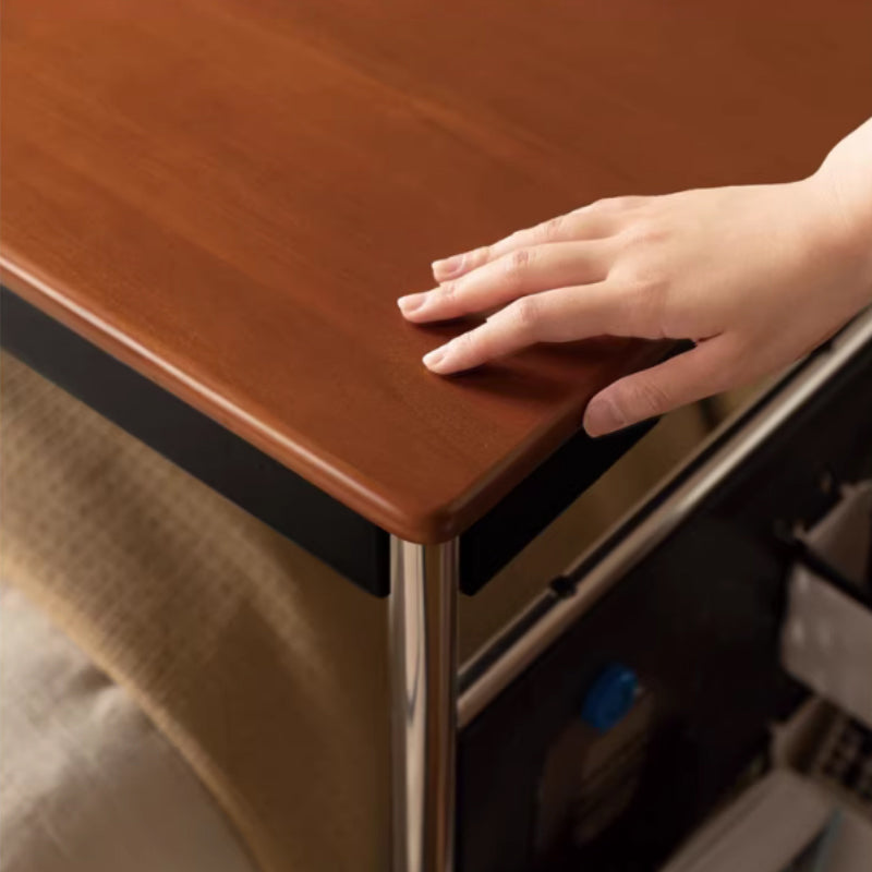 Noelle 215cm Solid Liriodendron Wood Mobile Over-bed Desk / Bed-end Table For Home