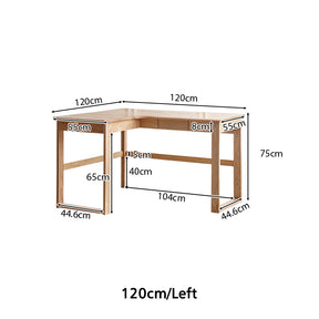 Neville 1.2m/1.4m/1.6m Fraxinus Mandshurica Wood Single Corner Storage Office Desk/Computer Table