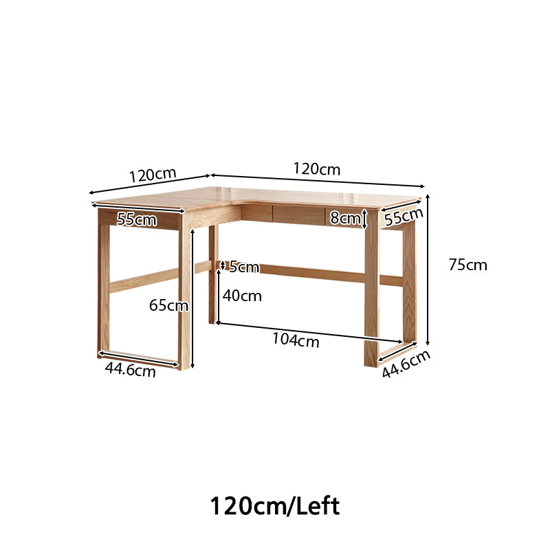 Neville 1.2m/1.4m/1.6m Fraxinus Mandshurica Wood Single Corner Storage Office Desk/Computer Table