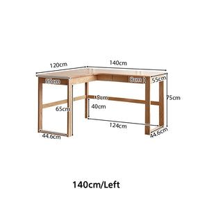 Neville 1.2m/1.4m/1.6m Fraxinus Mandshurica Wood Single Corner Storage Office Desk/Computer Table