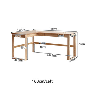 Neville 1.2m/1.4m/1.6m Fraxinus Mandshurica Wood Single Corner Storage Office Desk/Computer Table