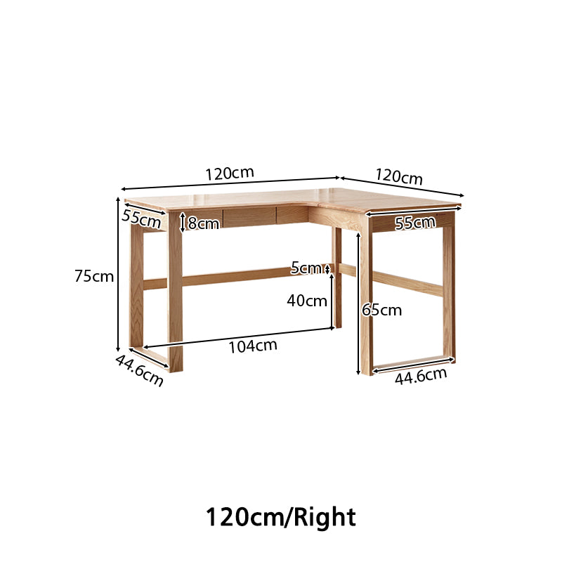 Neville 1.2m/1.4m/1.6m Fraxinus Mandshurica Wood Single Corner Storage Office Desk/Computer Table