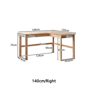 Neville 1.2m/1.4m/1.6m Fraxinus Mandshurica Wood Single Corner Storage Office Desk/Computer Table