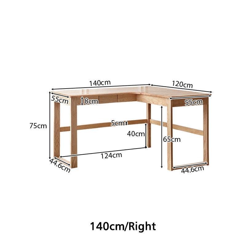 Neville 1.2m/1.4m/1.6m Fraxinus Mandshurica Wood Single Corner Storage Office Desk/Computer Table