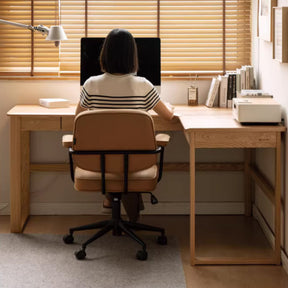 Neville 1.2m/1.4m/1.6m Fraxinus Mandshurica Wood Single Corner Storage Office Desk/Computer Table