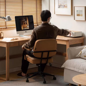 Neville 1.2m/1.4m/1.6m Fraxinus Mandshurica Wood Single Corner Storage Office Desk/Computer Table