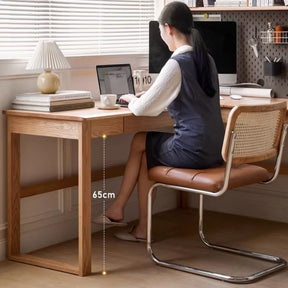 Neville 1.2m/1.4m/1.6m Fraxinus Mandshurica Wood Single Corner Storage Office Desk/Computer Table With Bookcase Storage