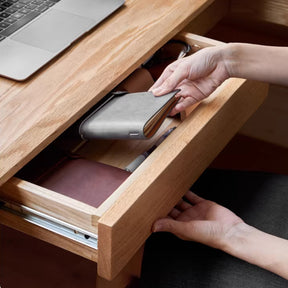 Neville 1.2m/1.4m/1.6m Fraxinus Mandshurica Wood Single Corner Storage Office Desk/Computer Table With Bookcase Storage