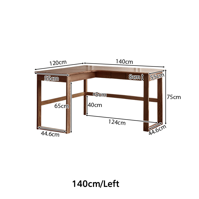 Neville 1.2m/1.4m/1.6m Fraxinus Mandshurica Wood Single Corner Storage Office Desk/Computer Table