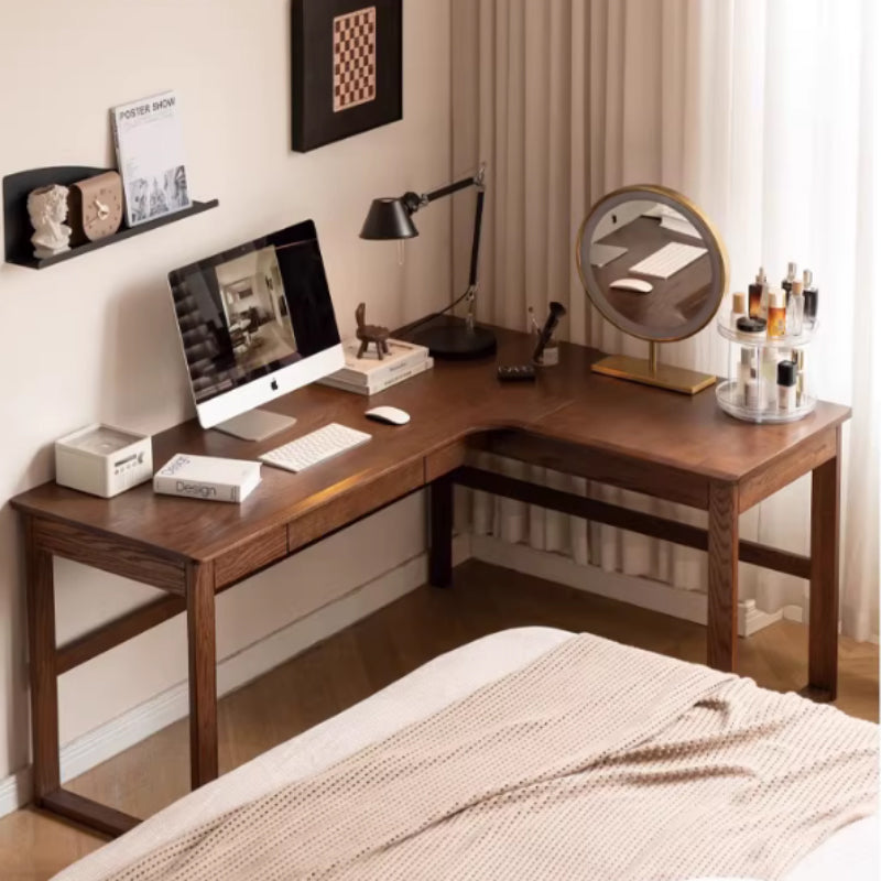 Neville 1.2m/1.4m/1.6m Fraxinus Mandshurica Wood Single Corner Storage Office Desk/Computer Table