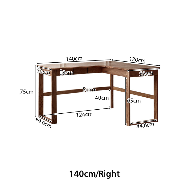 Neville 1.2m/1.4m/1.6m Fraxinus Mandshurica Wood Single Corner Storage Office Desk/Computer Table