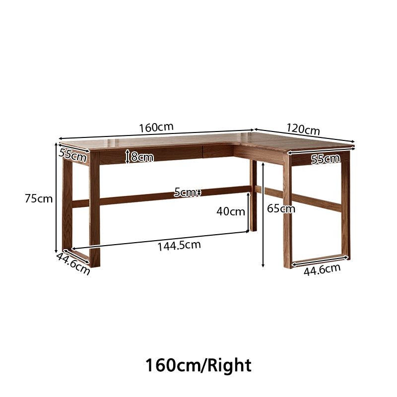 Neville 1.2m/1.4m/1.6m Fraxinus Mandshurica Wood Single Corner Storage Office Desk/Computer Table