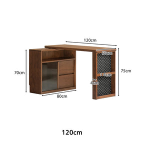 Nolan 1.2m/1.4m FAS-Graded Solid American Oak Wood Single Corner Storage Office Desk/Computer Table With Bookcase