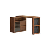 Nolan 1.2m/1.4m FAS-Graded Solid American Oak Wood Single Corner Storage Office Desk/Computer Table With Bookcase
