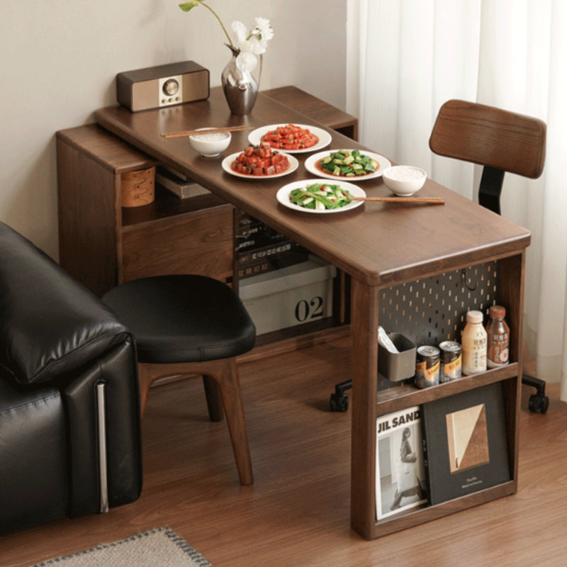 Nolan 1.2m/1.4m FAS-Graded Solid American Oak Wood Single Corner Storage Office Desk/Computer Table With Bookcase