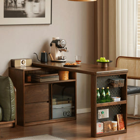 Nolan 1.2m/1.4m FAS-Graded Solid American Oak Wood Single Corner Storage Office Desk/Computer Table With Bookcase