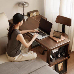 Nolan 1.2m/1.4m FAS-Graded Solid American Oak Wood Single Corner Storage Office Desk/Computer Table With Bookcase