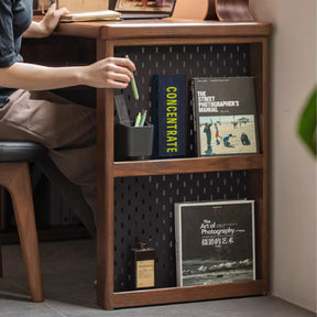Nolan 1.2m/1.4m FAS-Graded Solid American Oak Wood Single Corner Storage Office Desk/Computer Table With Bookcase
