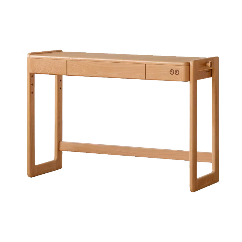 Penelope 80cm/100cm/120cm Solid Beech Wood Height Adjustable Single Study/Office Desk/Table With Drawer For Study Room