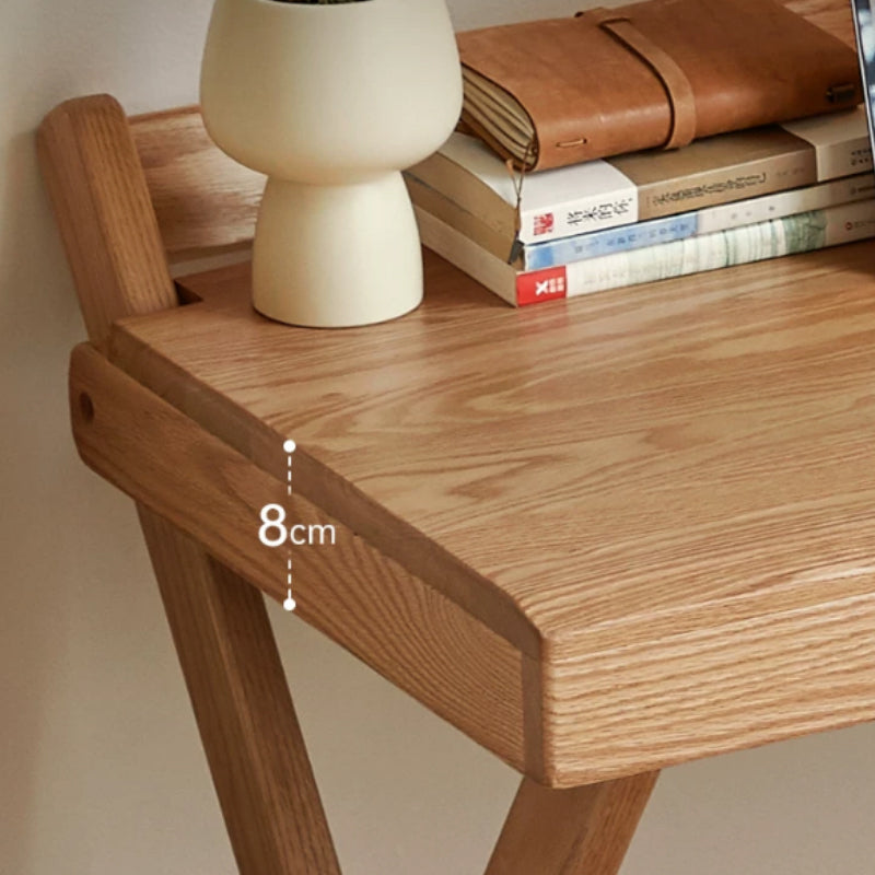 Percival 100cm FAS-Graded Solid American Oak Wood Folding Study Desk/Computer Table