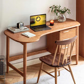Raven 140cm FAS-Graded Solid Cherry Wood Single Storage Office Desk