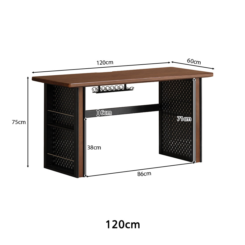 Quincy 1.2m/1.4m FAS-Graded Solid Black Walnut Wood Single Storage Office Desk/Computer Table For Study Room