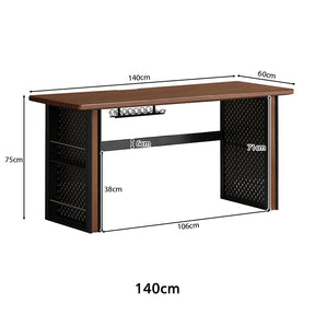 Quincy 1.2m/1.4m FAS-Graded Solid Black Walnut Wood Single Storage Office Desk/Computer Table For Study Room