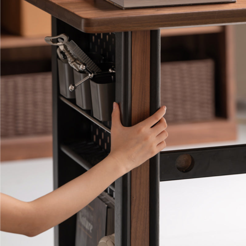 Quincy 1.2m/1.4m FAS-Graded Solid Black Walnut Wood Single Storage Office Desk/Computer Table For Study Room