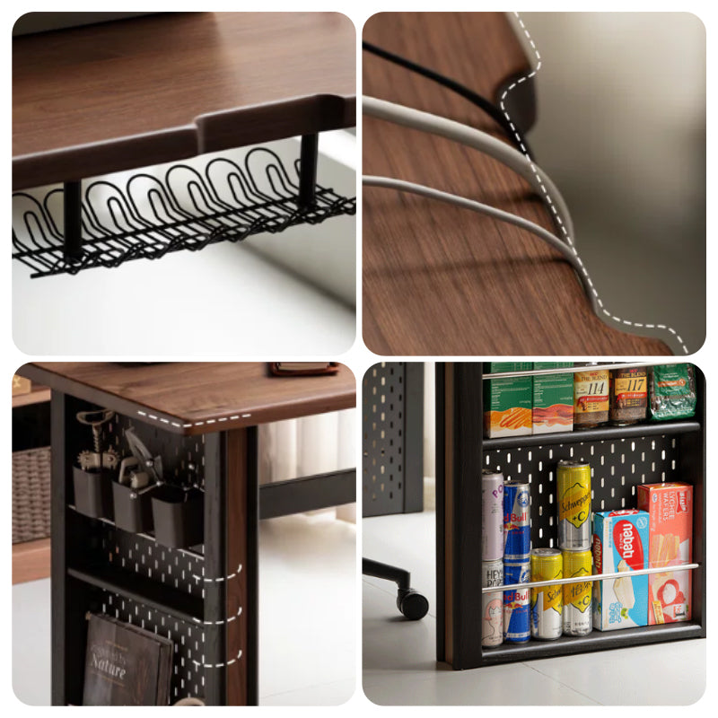 Quincy 1.2m/1.4m FAS-Graded Solid Black Walnut Wood Single Storage Office Desk/Computer Table For Study Room