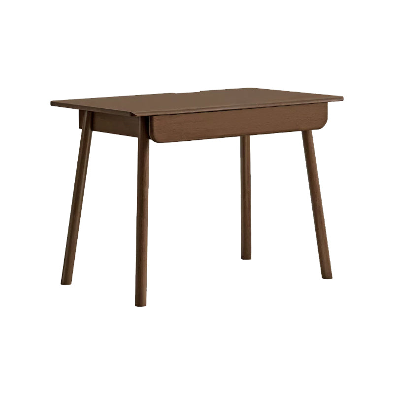Yvette 80cm/120cm Rubberwood Single Study/Office Desk/Table With Drawer For Home Walnut Color