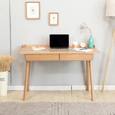 Abrielle 120cm FAS-Graded Solid American Oak Wood Desk/Table With Drawer Natural Wood Color