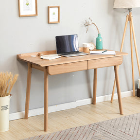 Abrielle 120cm FAS-Graded Solid American Oak Wood Desk/Table With Drawer Natural Wood Color