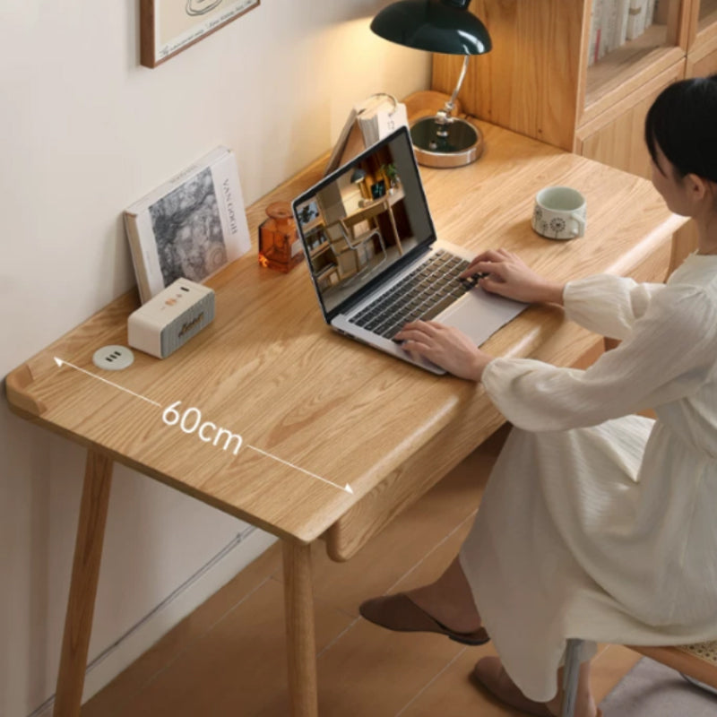 Abrielle 120cm FAS-Graded Solid American Oak Wood Desk/Table With Drawer Natural Wood Color