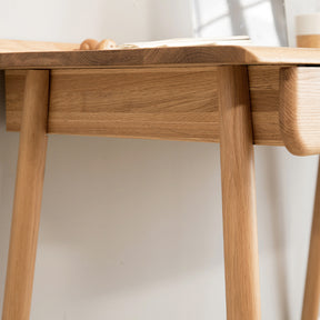 Abrielle 120cm FAS-Graded Solid American Oak Wood Desk/Table With Drawer Natural Wood Color