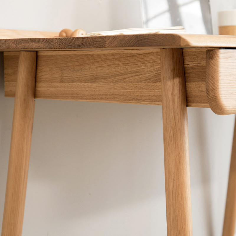 Abrielle 120cm FAS-Graded Solid American Oak Wood Desk/Table With Drawer Natural Wood Color