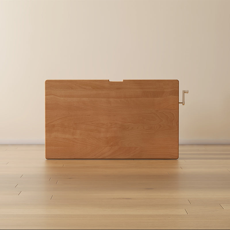 Yael 120cm/140cm Solid Beech Wood Single Office Desk/Computer Table With Cabinet/Bookcase/Drawer White & Natural Wood Color