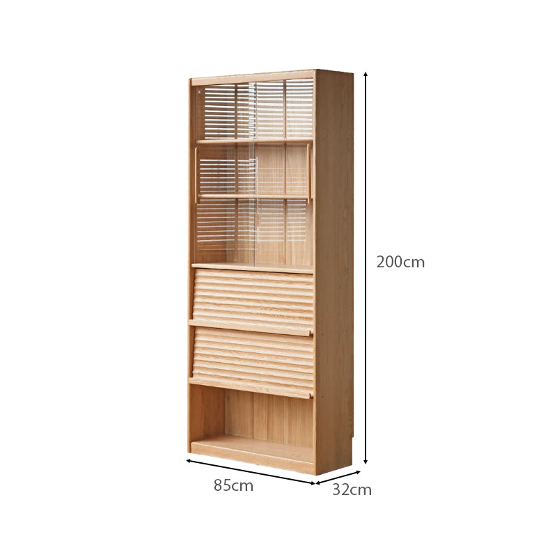 Kyson 85cm FAS-Graded Solid American Oak Wood Floor-standing Bookcase Display Shelf & Storage