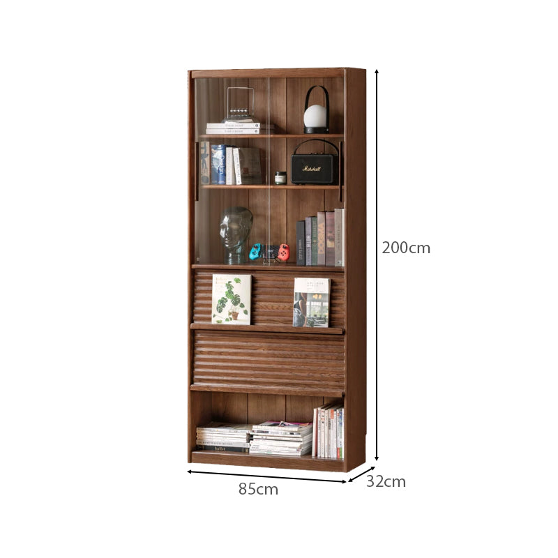 Kyson 85cm FAS-Graded Solid American Oak Wood Floor-standing Bookcase Display Shelf & Storage