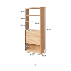 Lane 60cm/85cm Solid Beech Wood Floor-standing Bookcase Display Shelf & Storage