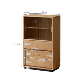 Jordon 70cm FAS-Graded Solid American Oak Wood Bookcase Display Shelf/Storage Cabinet With Lighting