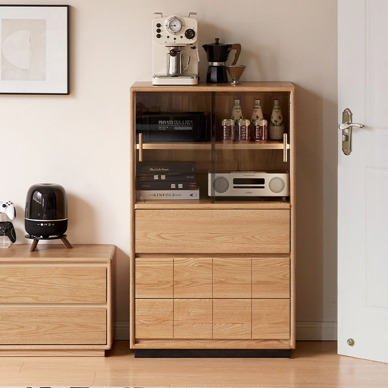 Jordon 70cm FAS-Graded Solid American Oak Wood Bookcase Display Shelf/Storage Cabinet With Lighting
